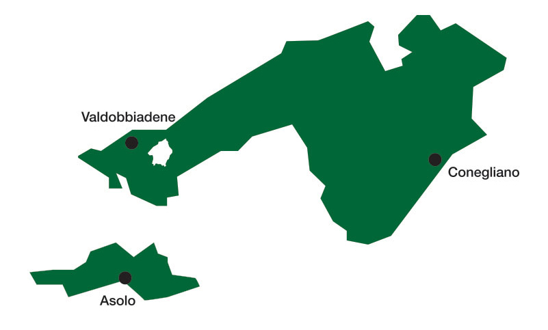 Mapa da área Prosecco DOCG